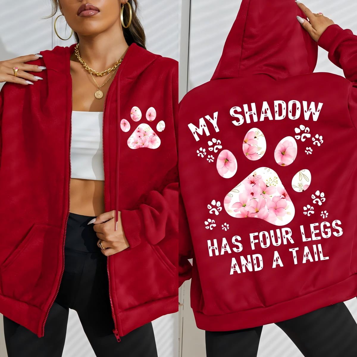 Plant Parent Hoodie - Flower Cat Feet My Shadow Has
