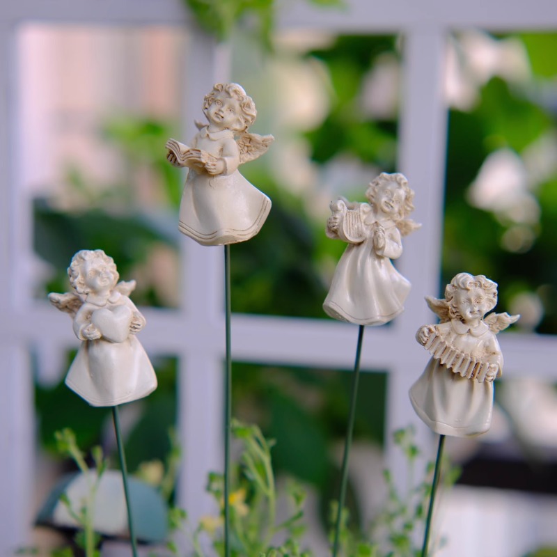 Succulent Arrangement Mini - Angel Flower Arranger for Succulents Resin