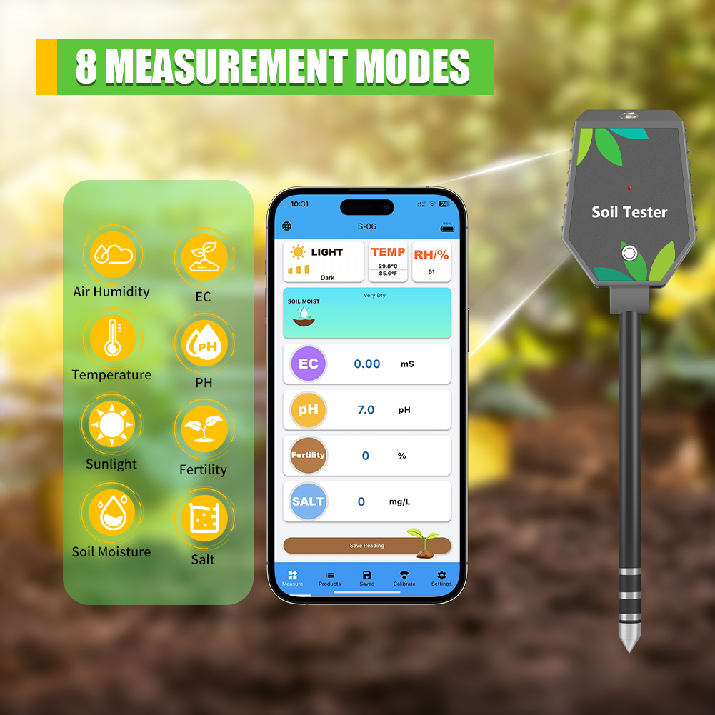 Yieryi 8-in-1 Smart Soil Teste - đánh giá và giá Plant Parent App